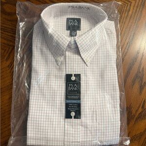 Jos. A. Bank, Long Sleeve Dress Shirt, Traveler, Traditional Fit, Red/White/Blue